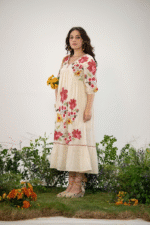 White long dress with florals - Image 3