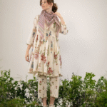 White angrakha coord set with scarf