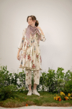 White angrakha coord set with scarf