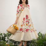 White long dress with florals