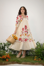 White long dress with florals