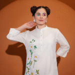 White shirt with floral paint