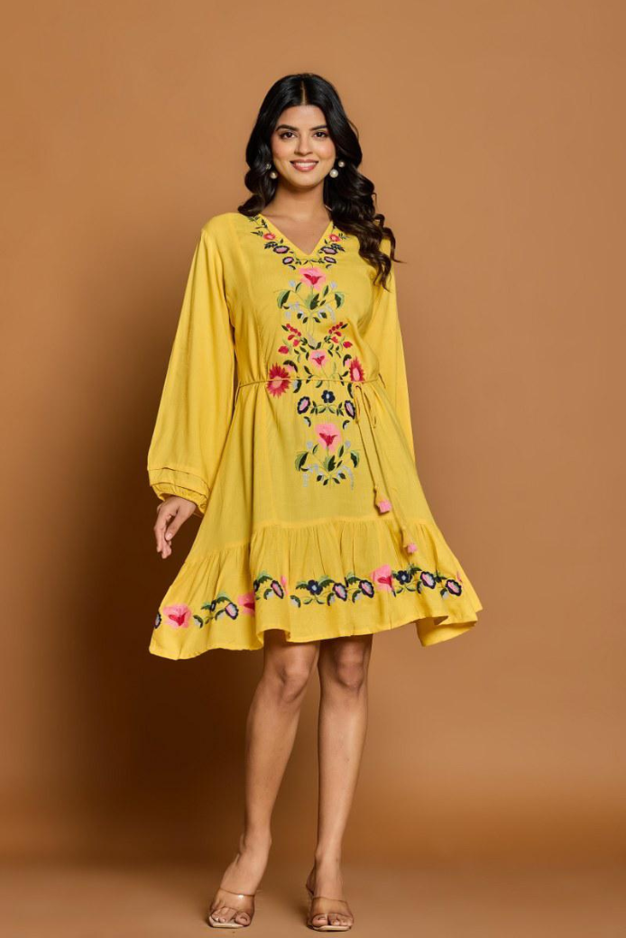 A-409 Yellow summer dress - Image 1
