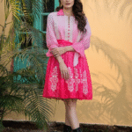 White summer dress with pink florals