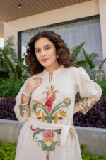 White summer dress with belt - Image 3