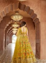 Mustard Floral Sequence Work Lehenga Set - Image 2
