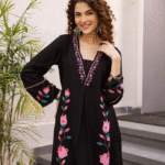 Black printed Kurta with Palazzos