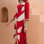 Red Women Ethnic Motifs Printed Kurta with Palazzo