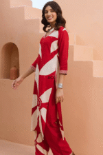 Red Women Ethnic Motifs Printed Kurta with Palazzo