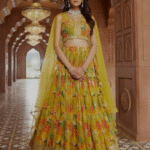 Mustard Floral Sequence Work Lehenga Set