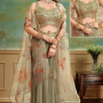 Ready to wear dress with hand embellished cape
