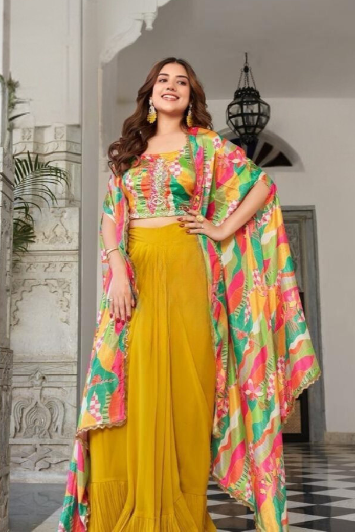 IW3 (2) Mustard Printed 3-Piece Set - Image 1