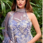 Lavender net halter neck