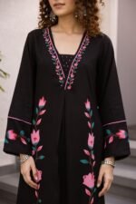Black printed Kurta with Palazzos - Image 6
