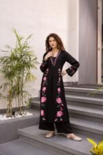 Black printed Kurta with Palazzos - Image 2