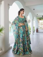 Embroidered Beads and Stones Ready to Wear Lehenga & Blouse With Dupatta - Image 3