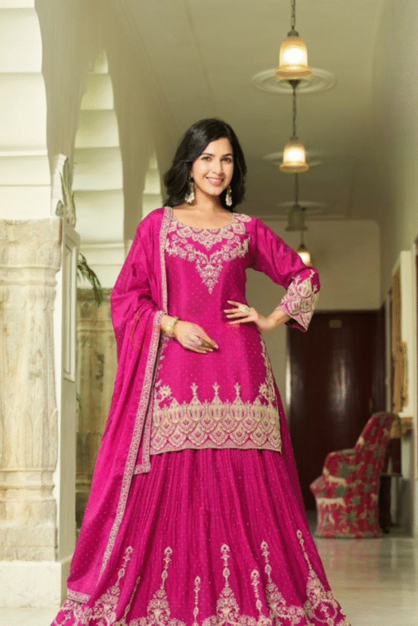 Chinon Rani Color Kurta Set