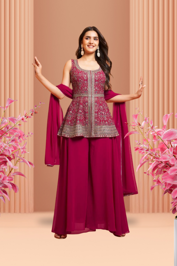 FW7 Red Plazzo set - Image 1