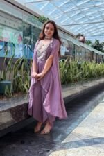 Nyra - Lavender embroidered Tulip pant set