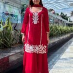 Riva - Red embroidered kurta set