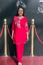 Pinky - Rani Pink Embroidered Indo-Fusion Set